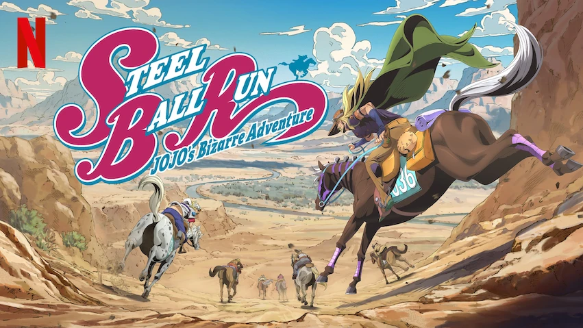 Imagem promocional de Steel Ball Run, pela Netflix.
