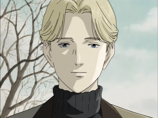 Johan Liebert sorrindo calmamente - Monster.