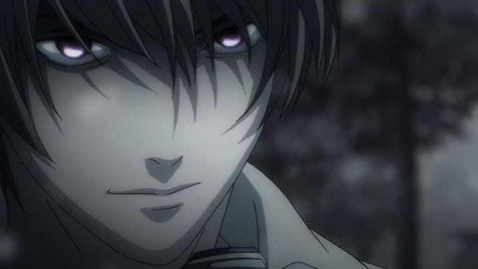 Light Yagami de Death Note com olhar sombrio — o estudante que virou o vilão Kira, símbolo da dualidade entre justiça e tirania.